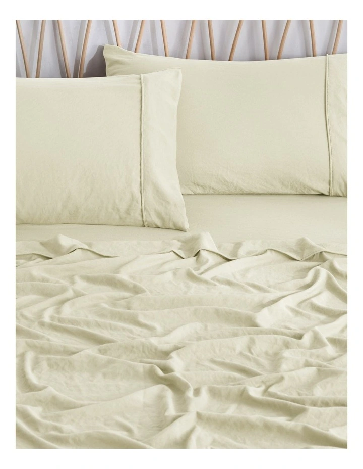 Superfine Washed Microfibre Sheet Set in Natural