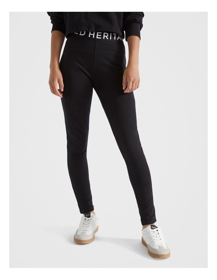 Core Logo Legging in Black