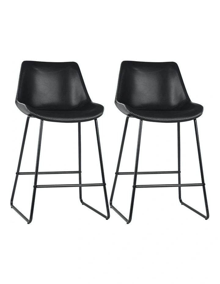 Metal Dining Chairs 2x in Black
