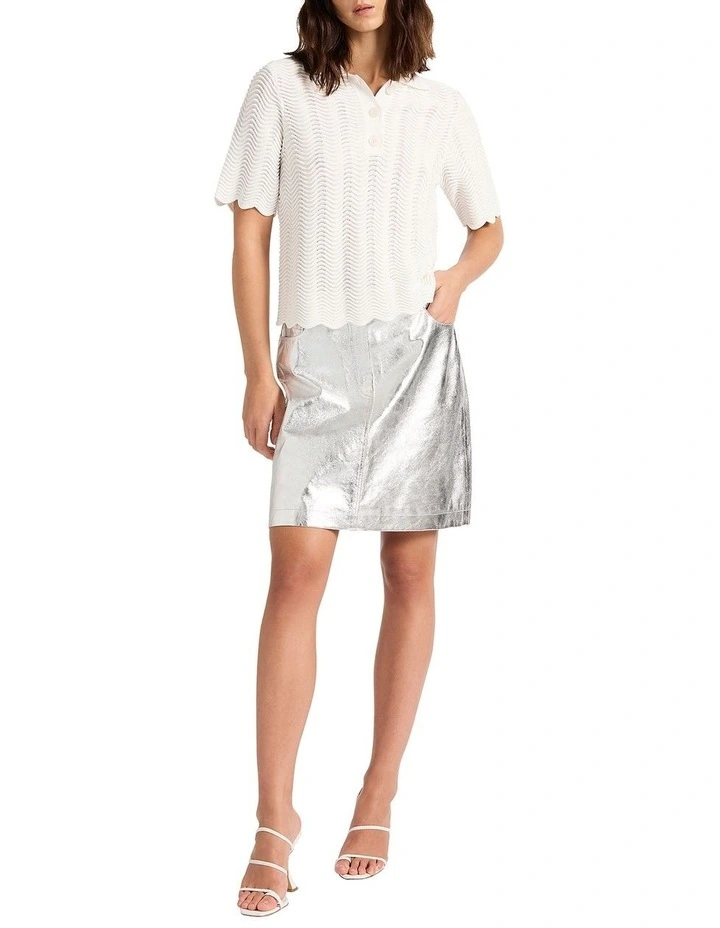 Suzie Knit Polo Shirt in White