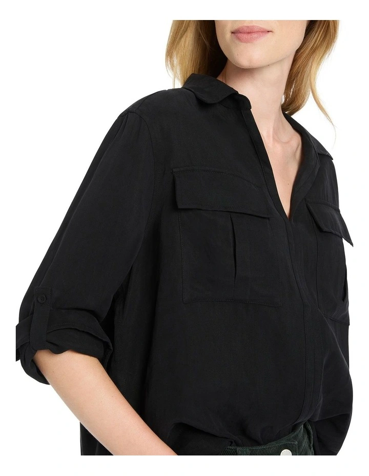 Coleen Utility Shirt in Black