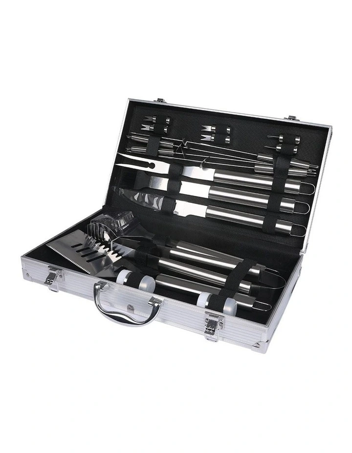 Moyasu BBQ Tool Set 18 Pieces in Silver