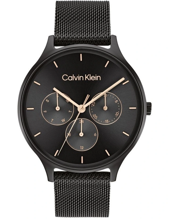 Timeless Mesh Multifunction Ionic Plated Black Steel Watch 25200105