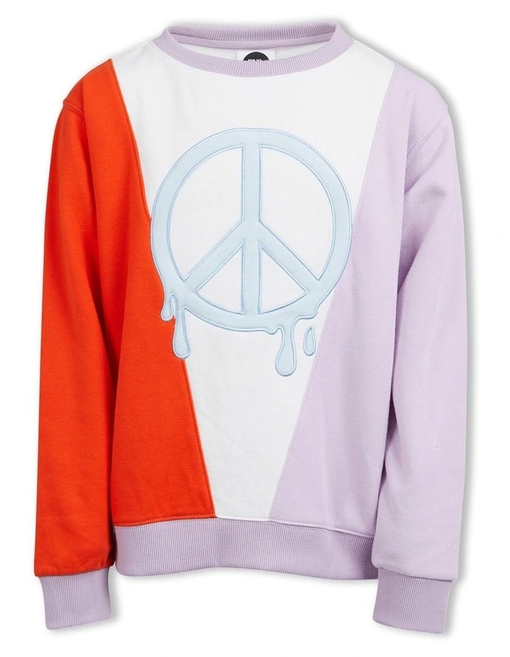 Drip Peace Crew Top (8-16 Years) in Multi