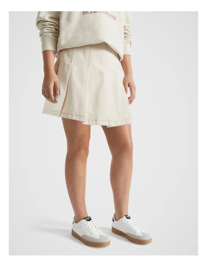 Denim Skirt in Stone