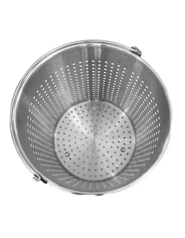 Basket Pasta Strainer with Handle 21L in Silver