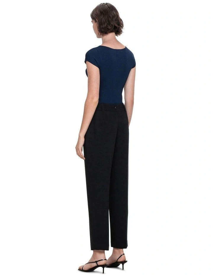 Modern Weave Slim Cropped Pant in Black