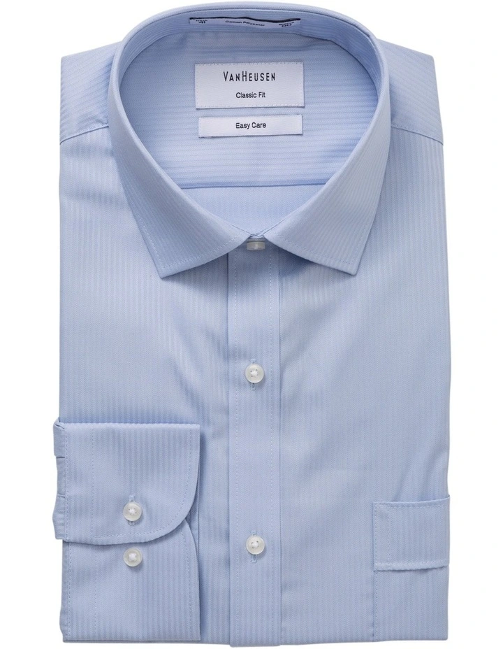 Cotton Long Sleeve Business Shirt in Blue