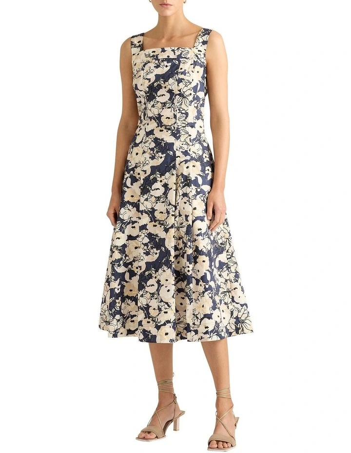 Siara Sleeveless Dress in Slate Multi