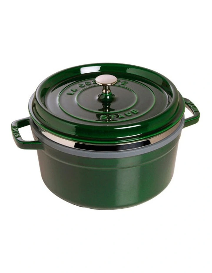 Round Cocotte with Steamer 26cm/5.2L Basil in Green