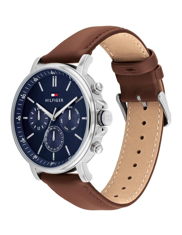 Tyson Leather Watch in Navy