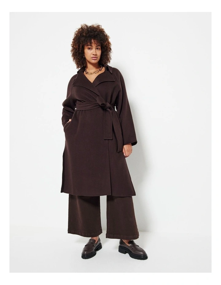 The Double Faced Wool Trench Coat in Raisin