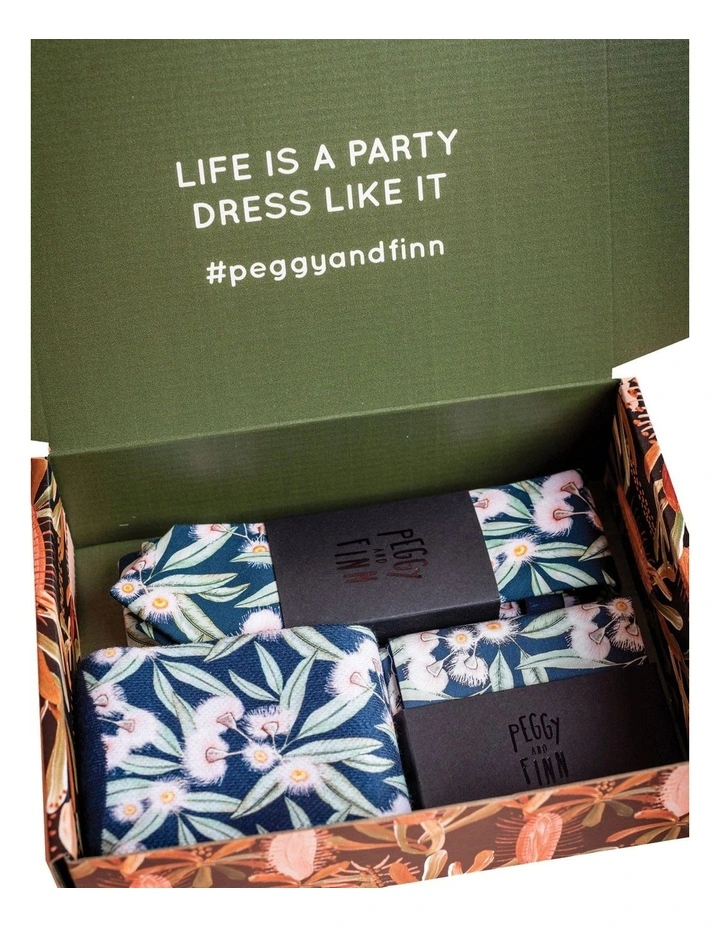 Flowering Gum Tie Gift Set in Blue