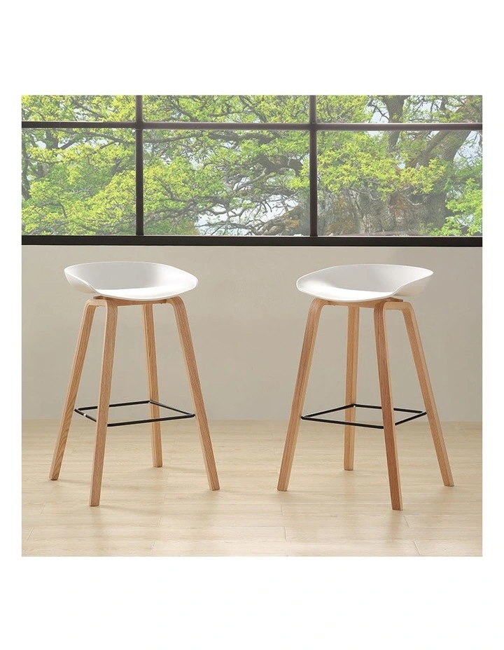 Norte Bar Stool in White/Natural
