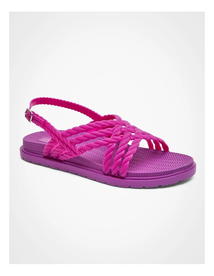 Crossover Flexible Jelly Sandal in Purple