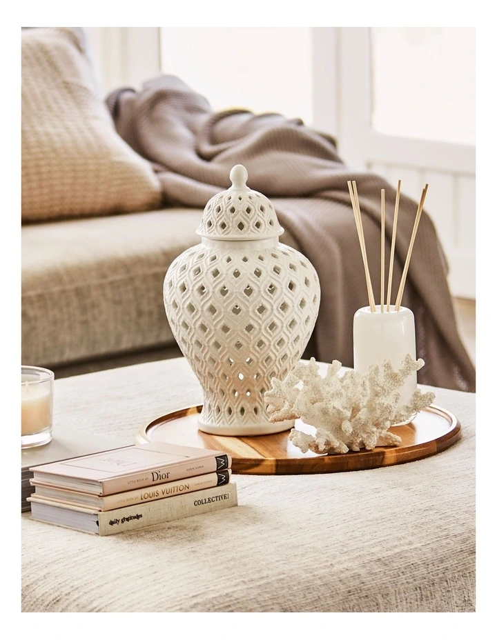Marcella Ginger Jar 33cm in White