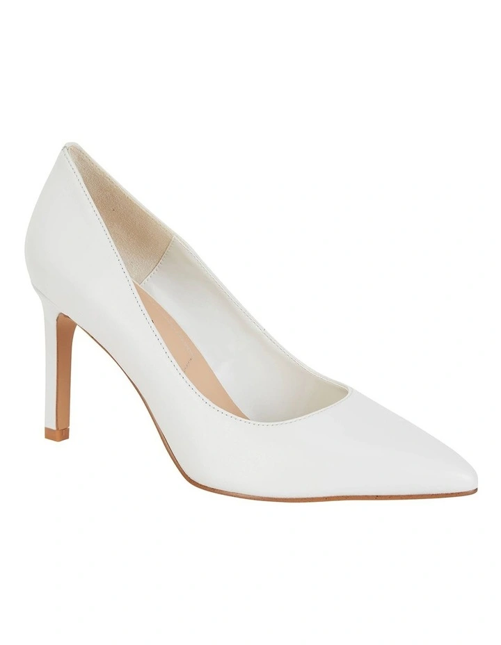 Octavia Heeled Shoes in White Leather