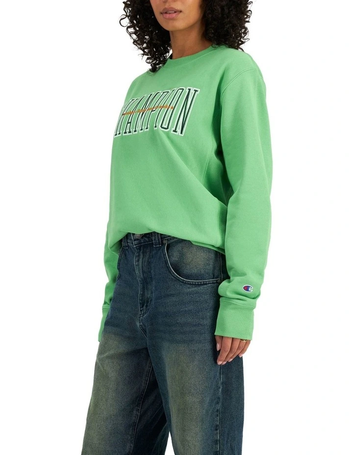 Reverse Weave Terry 90s Logo Crew Pullover in Hillside
