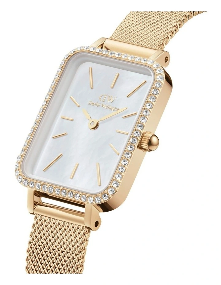 Quadro Lumine Stainless Steel Watch in Gold
