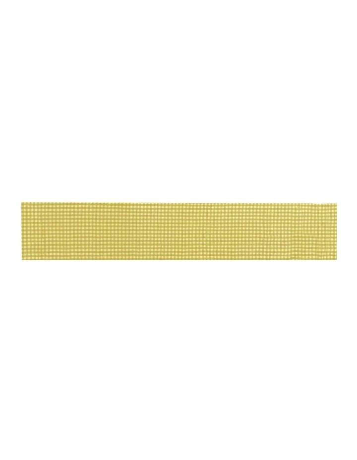 Cyrene Gingham Table Runner Mat in Pastel Yellow