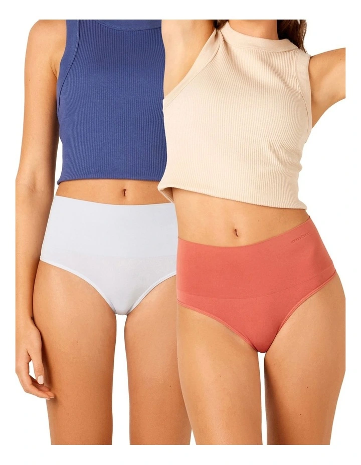 Seamless Smoothies G-String 2 Pair Pack in Desert Sand/ Cool Bl