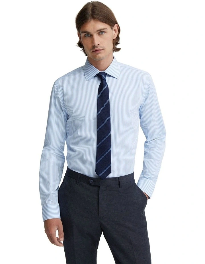 Islington Striped Cotton Shirt in Sky