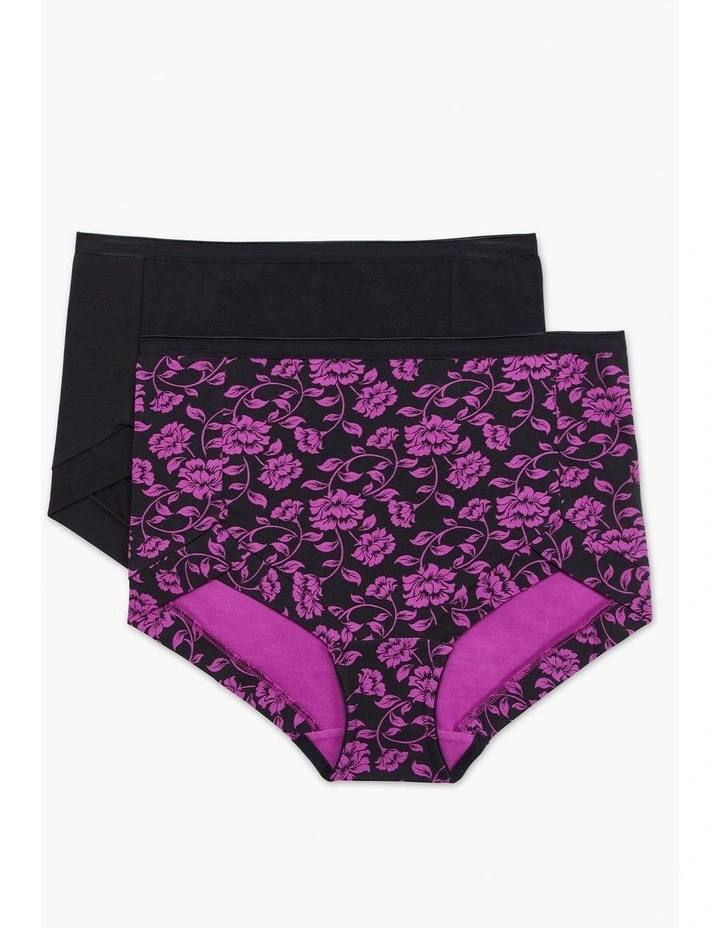 Eco Cotton Floral Briefs 2 Pack in Floral