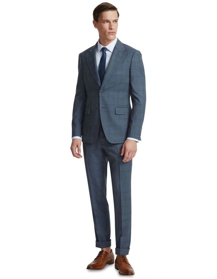 Byron Wool Suit Jacket With Peak Lapel in Blue