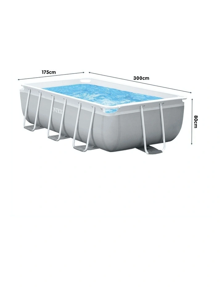 Above Ground Rectangular Swimming Pool 3x1.75m in Grey