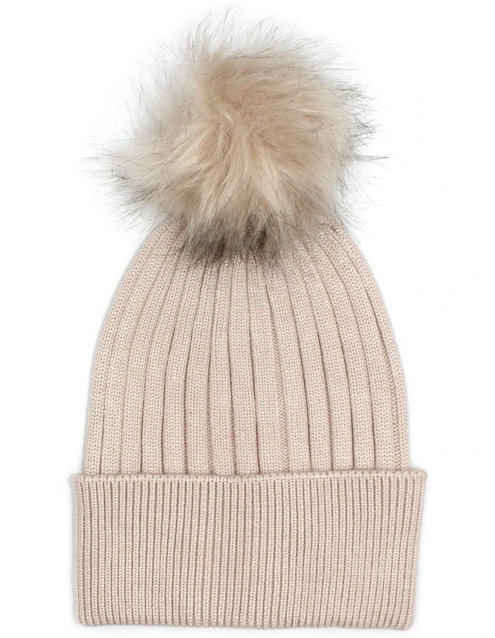 Kalani Wool Blend Beanie in Oyster