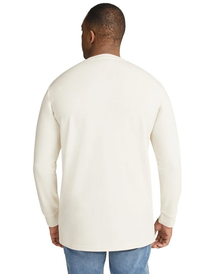 Regal Waffle Long Sleeve Top in Ecru
