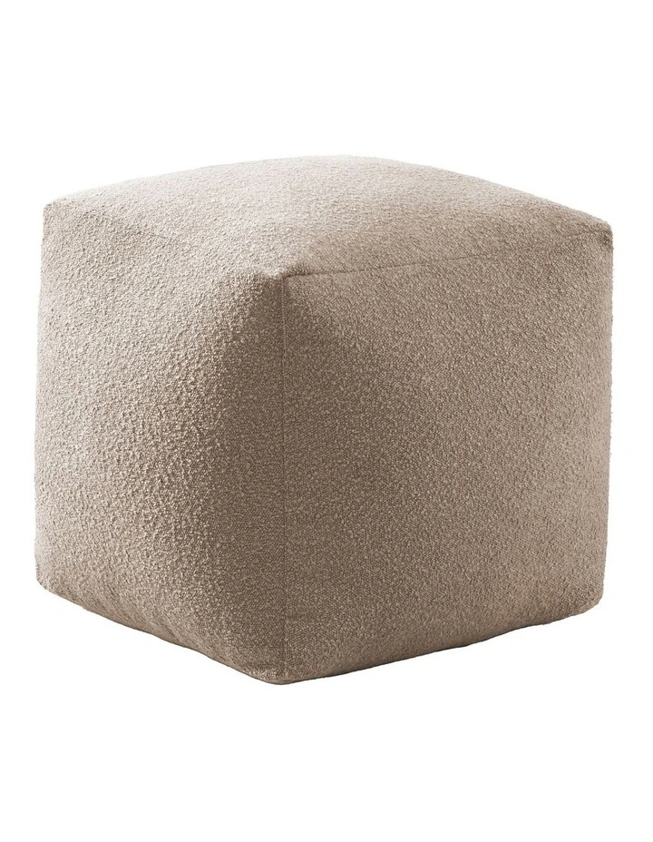 Blake Boucle Pouffe Cover 50x50x50cm in Tan