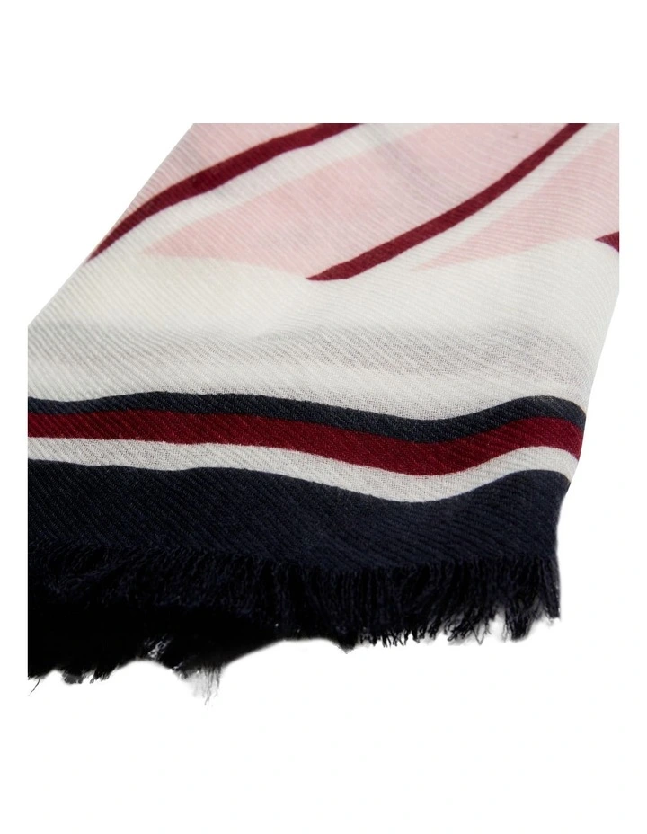 Stripe Square Scarf in Pink