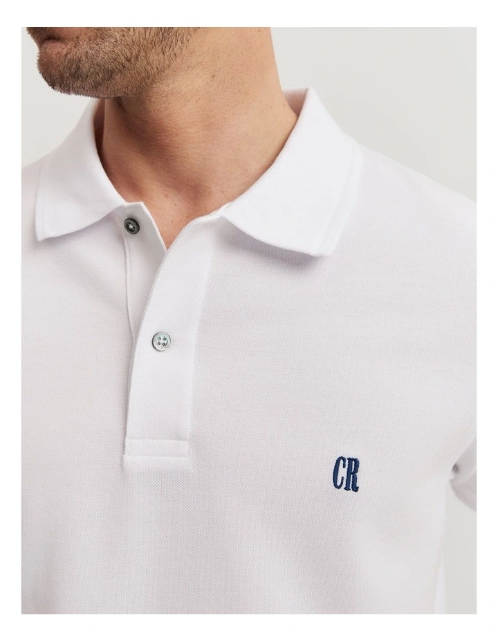 Verified Australian Cotton Pique Polo in White