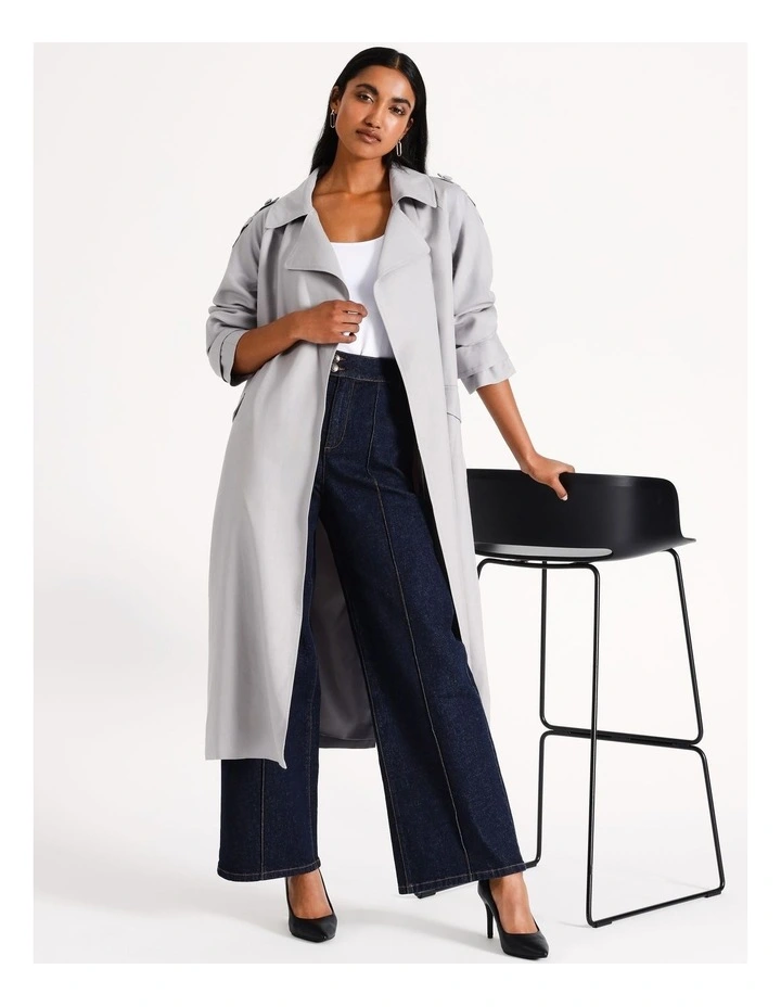 Lightweight Duster Trench in Grey