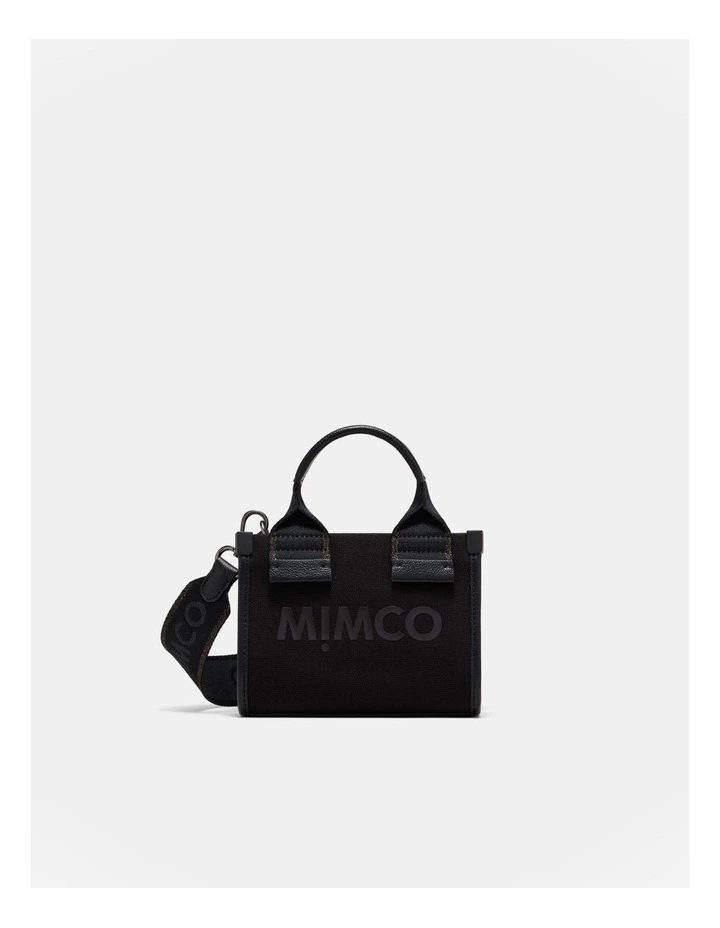 Patch Micro Tote Bag in Black Gunmetal