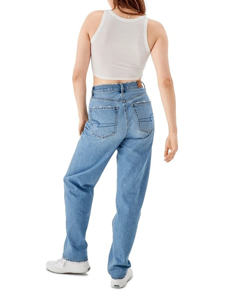 Highest Waist Baggy Straight Jean in Blue Street