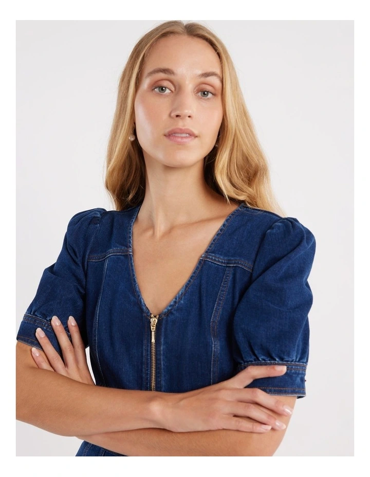 Georgie Denim Dress in Blue