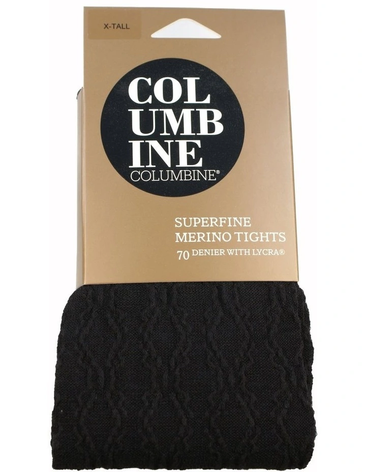Superfine 70D Merino Baroque Tights in Black