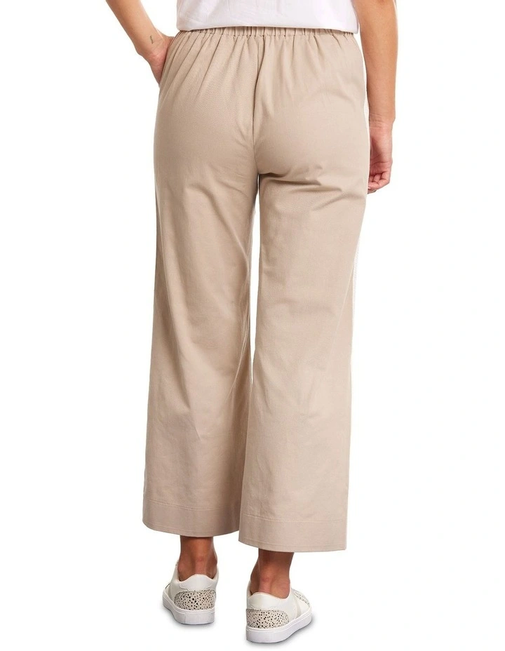 Contrast Stripe 7/8 Pant in Stone