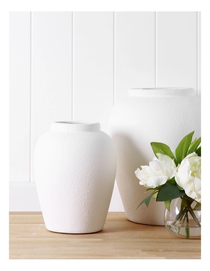 Perry Ceramic Vase Small 23cm in White