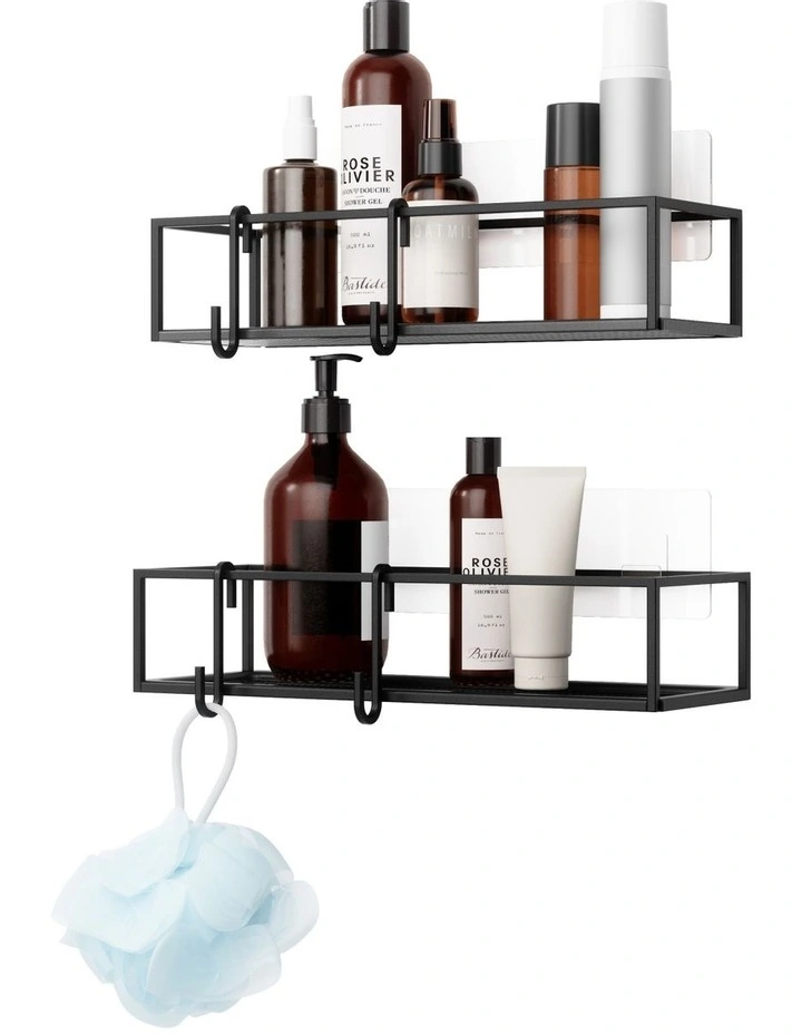 Cubiko 32x12x6cm Shower Bin Set 2 in Black