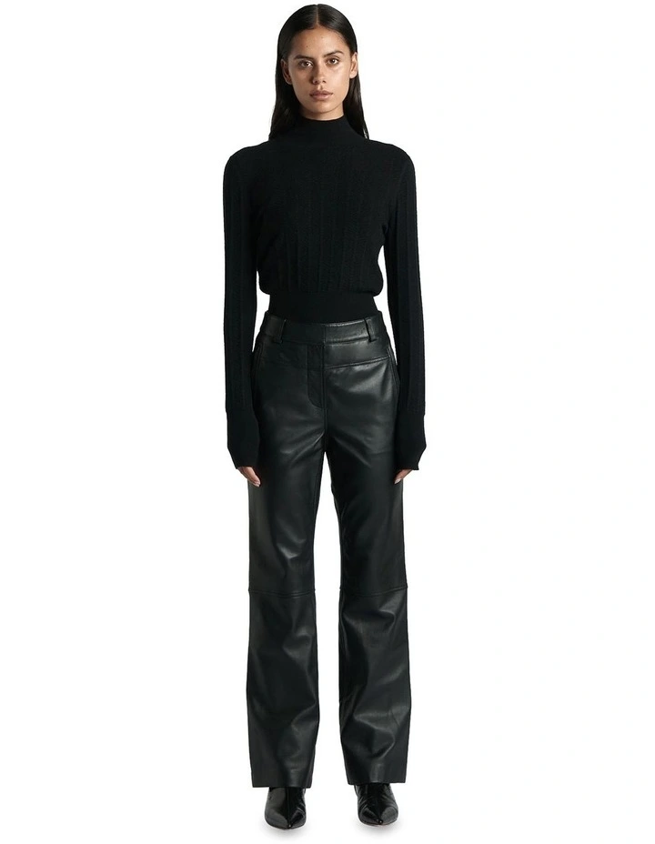 Chevron Stitch Sweater in Black