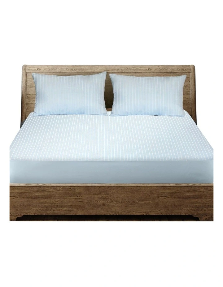 Cotton Terry Towel Protector Cover Fully Fitted Waterproof Mattress in Blue