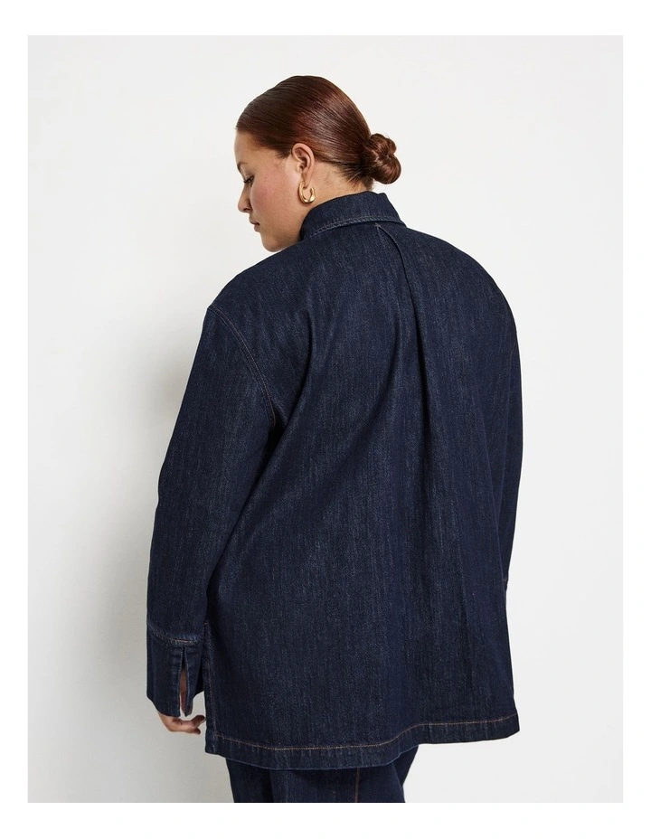 Shacket in Raw Denim