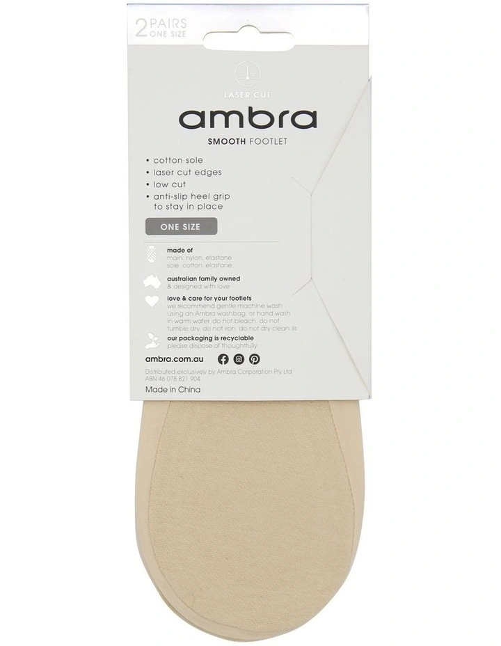 Smooth Footlet 2 Pack in Natural