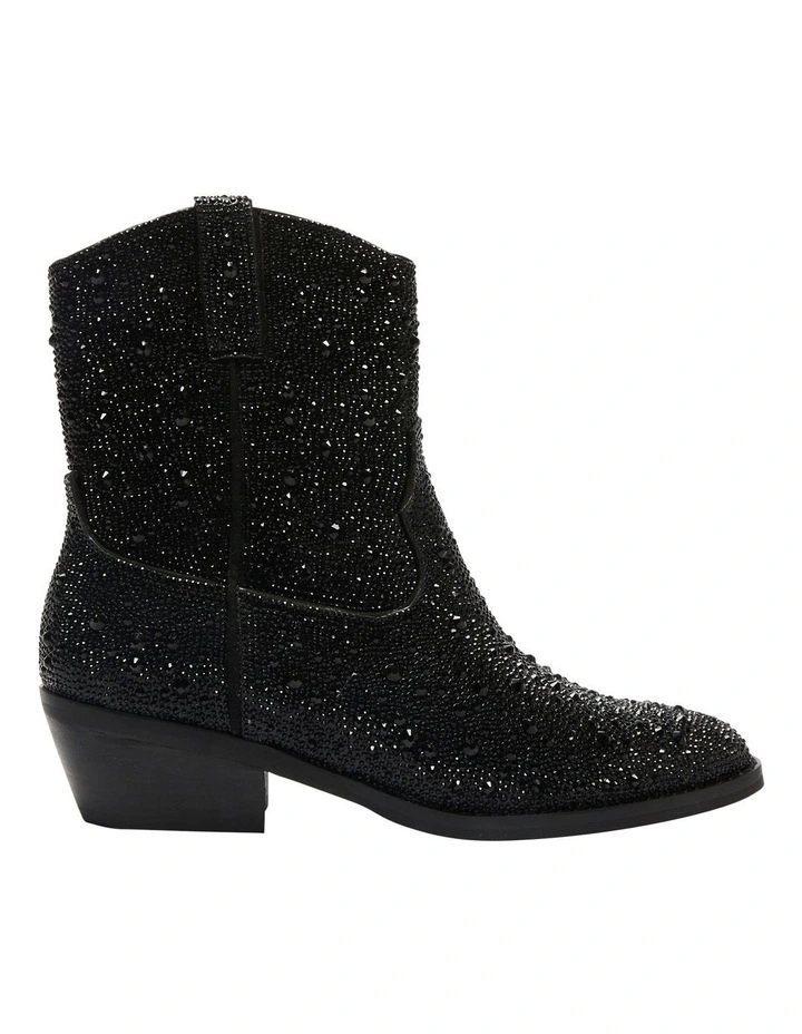 Lonestar Western Boots in Black Rhinestone
