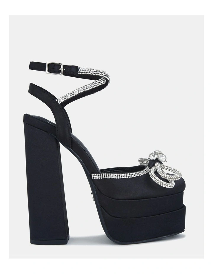Zamari Heels in Black Satin