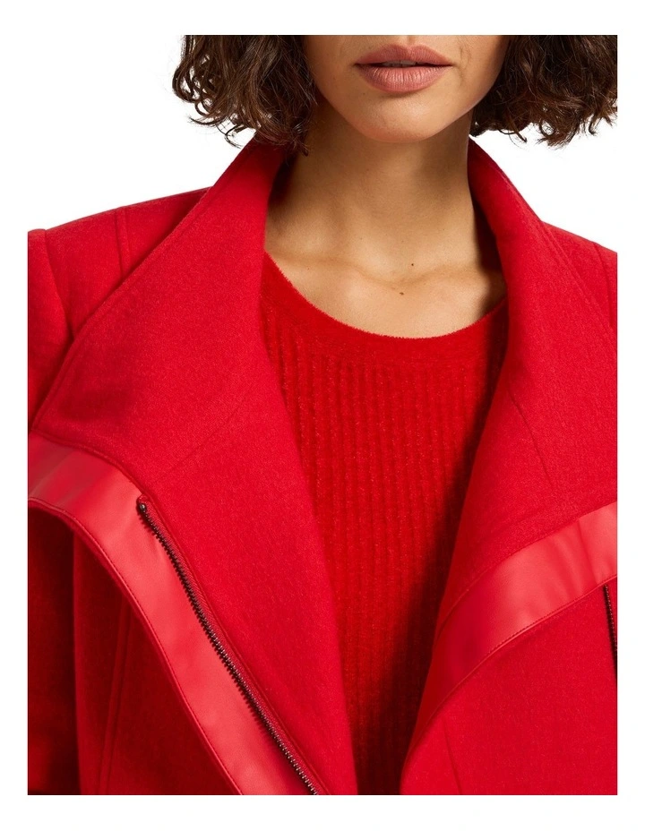 Sophie Felted Wool Coat in Bad Blood