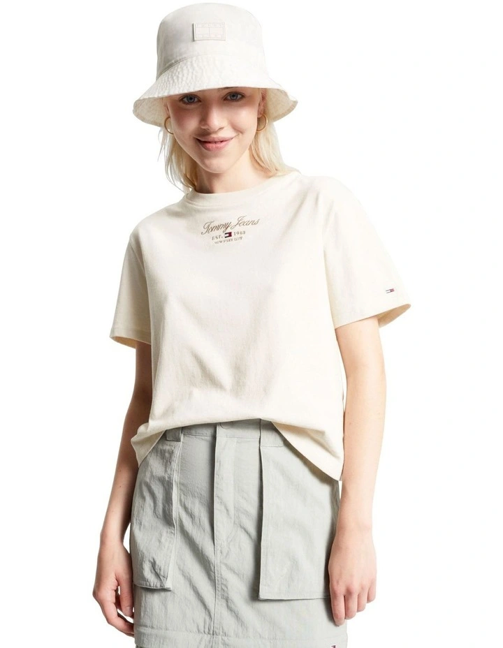 Essential Classic Fit Logo T-Shirt in Cream
